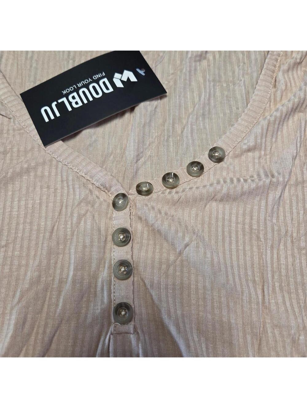 Brand New Doublju M Cream blouse. Super soft, thinner material.